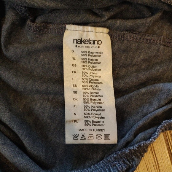 Naketano Women's Crew Neck Long Sleeved Shirt Elastic Waist Gray Size XS AA - Picture 6 of 6